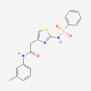 molecular formula C18H17N3O3S2 B2707535 2-(2-(phenylsulfonamido)thiazol-4-yl)-N-(m-tolyl)acetamide CAS No. 921910-19-2