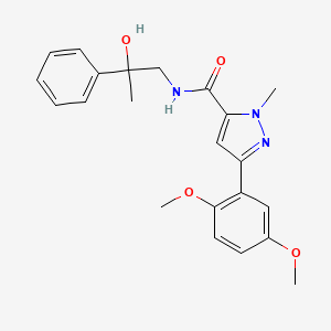 molecular formula C22H25N3O4 B2707570 3-(2,5-dimethoxyphenyl)-N-(2-hydroxy-2-phenylpropyl)-1-methyl-1H-pyrazole-5-carboxamide CAS No. 1396870-21-5