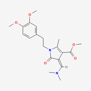 molecular formula C20H26N2O5 B2707573 methyl 1-(3,4-dimethoxyphenethyl)-3-[(Z)-(dimethylamino)methylidene]-5-methyl-2-oxo-1,2-dihydro-3H-pyrrole-4-carboxylate CAS No. 1164473-60-2