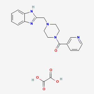 molecular formula C20H21N5O5 B2707577 (4-((1H-benzo[d]imidazol-2-yl)methyl)piperazin-1-yl)(pyridin-3-yl)methanone oxalate CAS No. 1351597-78-8