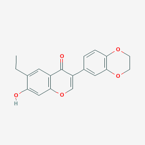 molecular formula C19H16O5 B2707587 3-(2,3-Dihydro-1,4-benzodioxin-6-yl)-6-ethyl-7-hydroxychromen-4-one CAS No. 170511-20-3