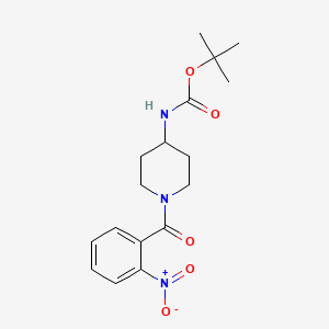 molecular formula C17H23N3O5 B2707589 叔丁基-1-(2-硝基苯甲酰)哌啶-4-基甲酸酯 CAS No. 1286263-46-4