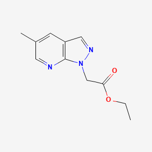 molecular formula C11H13N3O2 B2707594 ethyl (5-methyl-1H-pyrazolo[3,4-b]pyridin-1-yl)acetate CAS No. 1160246-38-7