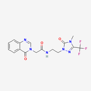 N-(2-(4-methyl-5-oxo-3-(trifluoromethyl)-4,5-dihydro-1H-1,2,4-triazol-1-yl)ethyl)-2-(4-oxoquinazolin-3(4H)-yl)acetamide