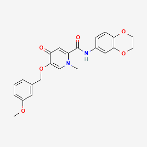 molecular formula C23H22N2O6 B2707605 N-(2,3-dihydrobenzo[b][1,4]dioxin-6-yl)-5-((3-methoxybenzyl)oxy)-1-methyl-4-oxo-1,4-dihydropyridine-2-carboxamide CAS No. 1021249-99-9