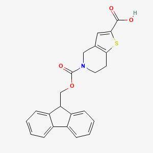 molecular formula C23H19NO4S B2707608 5-{[(9H-fluoren-9-yl)methoxy]carbonyl}-4H,5H,6H,7H-thieno[3,2-c]pyridine-2-carboxylic acid CAS No. 197238-14-5