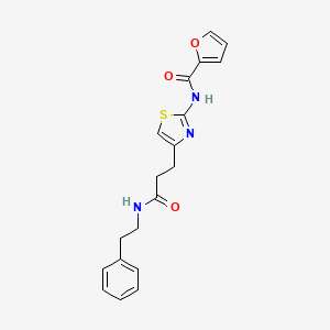 molecular formula C19H19N3O3S B2707613 N-(4-(3-oxo-3-(phenethylamino)propyl)thiazol-2-yl)furan-2-carboxamide CAS No. 1021226-71-0