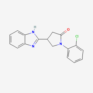 molecular formula C17H14ClN3O B2707614 4-(1H-benzimidazol-2-yl)-1-(2-chlorophenyl)pyrrolidin-2-one CAS No. 883638-72-0