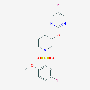 5-Fluoro-2-((1-((5-fluoro-2-methoxyphenyl)sulfonyl)piperidin-3-yl)oxy)pyrimidine