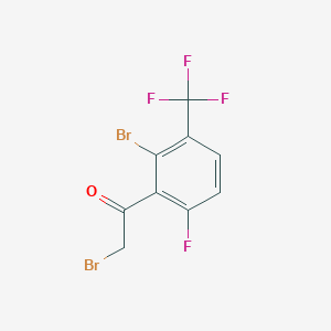 molecular formula C9H4Br2F4O B2707634 2-Bromo-1-(2-bromo-6-fluoro-3-(trifluoromethyl)phenyl)ethan-1-one CAS No. 2167600-04-4