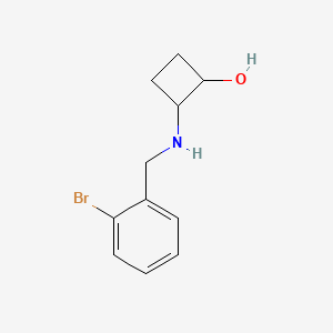 molecular formula C11H14BrNO B2707635 2-{[(2-溴苯基)甲基]氨基}环丁烷-1-醇 CAS No. 2162891-91-8