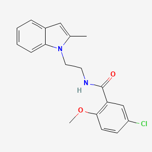 molecular formula C19H19ClN2O2 B2707647 5-氯-2-甲氧基-N-[2-(2-甲基吲哚-1-基)乙基]苯甲酰胺 CAS No. 702665-90-5