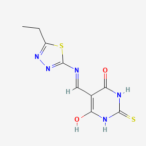 5-{[(5-ethyl-1,3,4-thiadiazol-2-yl)amino]methylidene}-2-thioxodihydropyrimidine-4,6(1H,5H)-dione