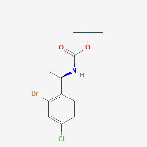 molecular formula C13H17BrClNO2 B2707652 (R)-叔丁基(1-(2-溴-4-氯苯基)乙基)氨甲酸酯 CAS No. 1799438-97-3