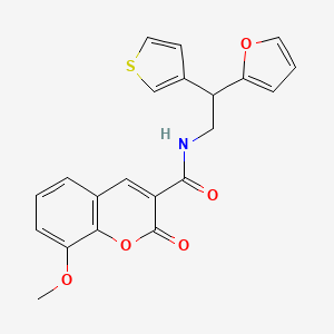 molecular formula C21H17NO5S B2707680 N-[2-(furan-2-yl)-2-(thiophen-3-yl)ethyl]-8-methoxy-2-oxo-2H-chromene-3-carboxamide CAS No. 2097921-11-2
