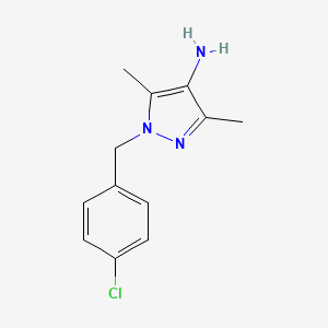 molecular formula C12H14ClN3 B2707688 1-(4-Chlorobenzyl)-3,5-dimethyl-1H-pyrazol-4-amine CAS No. 1172844-66-4; 1185056-79-4; 400749-72-6