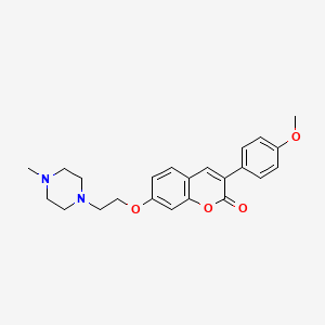 molecular formula C23H26N2O4 B2707691 3-(4-Methoxyphenyl)-7-[2-(4-methylpiperazin-1-yl)ethoxy]chromen-2-one CAS No. 903184-31-6