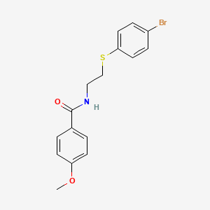 molecular formula C16H16BrNO2S B2707700 N-{2-[(4-bromophenyl)sulfanyl]ethyl}-4-methoxybenzenecarboxamide CAS No. 339099-74-0