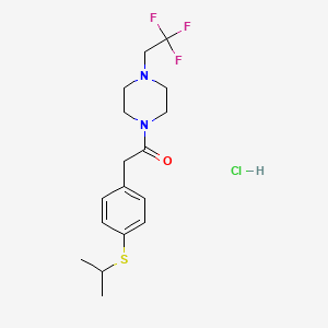 molecular formula C17H24ClF3N2OS B2707707 2-(4-(Isopropylthio)phenyl)-1-(4-(2,2,2-trifluoroethyl)piperazin-1-yl)ethanone hydrochloride CAS No. 1351599-06-8