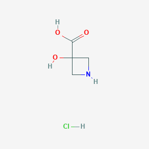 molecular formula C4H8ClNO3 B2707714 3-Hydroxyazetidine-3-carboxylic acid hydrochloride CAS No. 70767-62-3