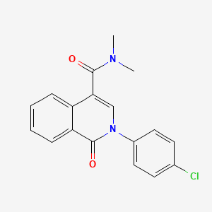 molecular formula C18H15ClN2O2 B2707722 2-(4-chlorophenyl)-N,N-dimethyl-1-oxo-1,2-dihydro-4-isoquinolinecarboxamide CAS No. 477850-74-1