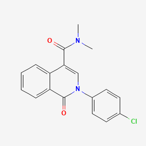 molecular formula C18H15ClN2O2 B2707722 2-(4-氯苯基)-N,N-二甲基-1-氧代-1,2-二氢-4-异喹啉甲酰胺 CAS No. 477850-74-1