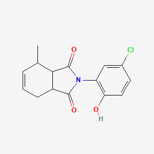molecular formula C15H14ClNO3 B2707724 2-(5-chloro-2-hydroxyphenyl)-4-methyl-3a,4,7,7a-tetrahydro-1H-isoindole-1,3(2H)-dione CAS No. 342422-08-6