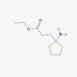 molecular formula C10H19NO2 B2707729 Ethyl 3-(1-aminocyclopentyl)propanoate CAS No. 2106386-51-8