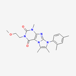 molecular formula C21H25N5O3 B2707731 6-(2,4-二甲基苯基)-2-(2-甲氧基乙基)-4,7,8-三甲基嘧啶[7,8-a]咪唑-1,3-二酮 CAS No. 878732-29-7