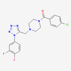 (4-chlorophenyl)(4-((1-(3,4-difluorophenyl)-1H-tetrazol-5-yl)methyl)piperazin-1-yl)methanone