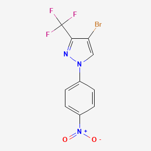 molecular formula C10H5BrF3N3O2 B2707741 4-Bromo-1-(4-nitrophenyl)-3-(trifluoromethyl)-1H-pyrazole CAS No. 2060061-92-7