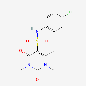 molecular formula C13H14ClN3O4S B2707748 N-(4-氯苯基)-1,3,4-三甲基-2,6-二氧代-吡嘧啶-5-磺酰胺 CAS No. 893337-66-1