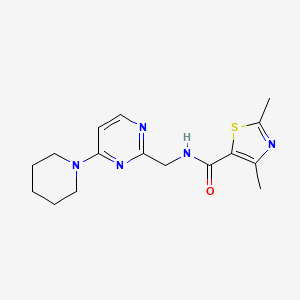 molecular formula C16H21N5OS B2707755 2,4-二甲基-N-((4-(哌啶-1-基)嘧啶-2-基)甲基)噻唑-5-甲酰胺 CAS No. 1798031-29-4