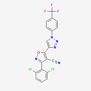 molecular formula C19H8Cl2F3N5O B2707760 3-(2,6-dichlorophenyl)-5-{1-[4-(trifluoromethyl)phenyl]-1H-1,2,3-triazol-4-yl}-4-isoxazolecarbonitrile CAS No. 900019-76-3