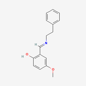 molecular formula C16H17NO2 B2707765 (E)-4-甲氧基-2-((苯乙基亚胺)甲基)酚 CAS No. 162969-14-4