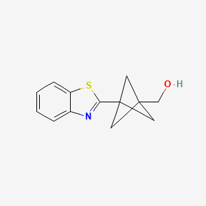 molecular formula C13H13NOS B2707774 (3-(Benzo[d]thiazol-2-yl)bicyclo[1.1.1]pentan-1-yl)methanol CAS No. 1980054-50-9