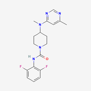 molecular formula C18H21F2N5O B2707776 N-(2,6-Difluorophenyl)-4-[methyl-(6-methylpyrimidin-4-yl)amino]piperidine-1-carboxamide CAS No. 2415520-42-0