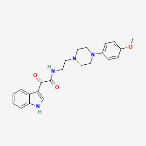 molecular formula C23H26N4O3 B2707790 2-(1H-indol-3-yl)-N-(2-(4-(4-methoxyphenyl)piperazin-1-yl)ethyl)-2-oxoacetamide CAS No. 852368-25-3