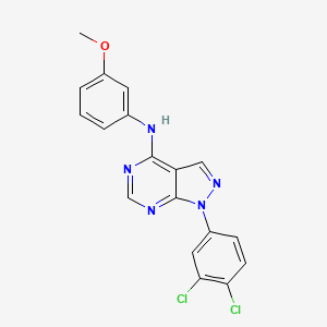 molecular formula C18H13Cl2N5O B2707794 1-(3,4-二氯苯基)-N-(3-甲氧基苯基)-1H-吡唑并[3,4-d]嘧啶-4-胺 CAS No. 890897-50-4