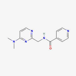molecular formula C13H15N5O B2707814 N-((4-(二甲氨基)嘧啶-2-基)甲基)异烟酰胺 CAS No. 1797978-39-2