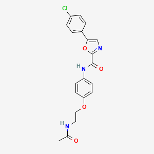 molecular formula C20H18ClN3O4 B2707817 N-(4-(2-acetamidoethoxy)phenyl)-5-(4-chlorophenyl)oxazole-2-carboxamide CAS No. 2034470-01-2