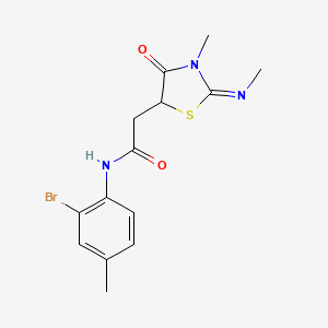 molecular formula C14H16BrN3O2S B2707824 N-(2-bromo-4-methylphenyl)-2-(3-methyl-2-methylimino-4-oxo-1,3-thiazolidin-5-yl)acetamide CAS No. 514182-62-8