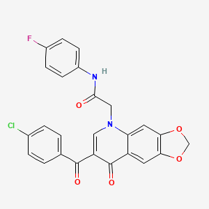 2-[7-(4-chlorobenzoyl)-8-oxo-2H,5H,8H-[1,3]dioxolo[4,5-g]quinolin-5-yl]-N-(4-fluorophenyl)acetamide