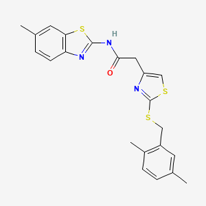 2-(2-((2,5-dimethylbenzyl)thio)thiazol-4-yl)-N-(6-methylbenzo[d]thiazol-2-yl)acetamide
