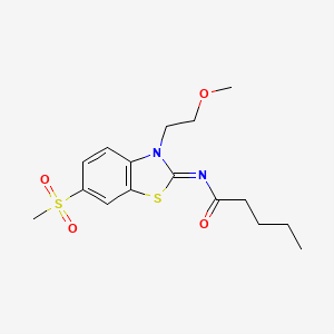 (Z)-N-(3-(2-methoxyethyl)-6-(methylsulfonyl)benzo[d]thiazol-2(3H)-ylidene)pentanamide