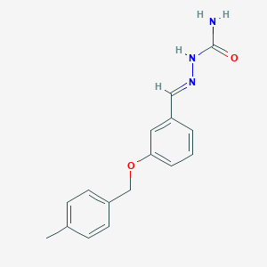 molecular formula C16H17N3O2 B270785 (2E)-2-{3-[(4-methylbenzyl)oxy]benzylidene}hydrazinecarboxamide 