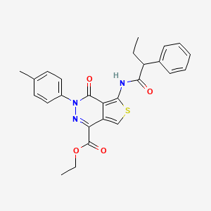 molecular formula C26H25N3O4S B2707865 Ethyl 4-oxo-5-(2-phenylbutanamido)-3-(p-tolyl)-3,4-dihydrothieno[3,4-d]pyridazine-1-carboxylate CAS No. 851948-65-7