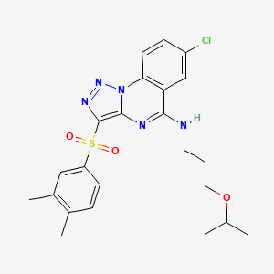 molecular formula C23H26ClN5O3S B2707872 7-chloro-3-((3,4-dimethylphenyl)sulfonyl)-N-(3-isopropoxypropyl)-[1,2,3]triazolo[1,5-a]quinazolin-5-amine CAS No. 904583-97-7