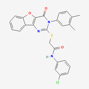 N-(3-chlorophenyl)-2-((3-(3,4-dimethylphenyl)-4-oxo-3,4-dihydrobenzofuro[3,2-d]pyrimidin-2-yl)thio)acetamide