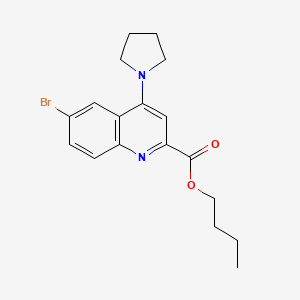 molecular formula C18H21BrN2O2 B2707887 Butyl 6-bromo-4-(pyrrolidin-1-yl)quinoline-2-carboxylate CAS No. 887589-79-9